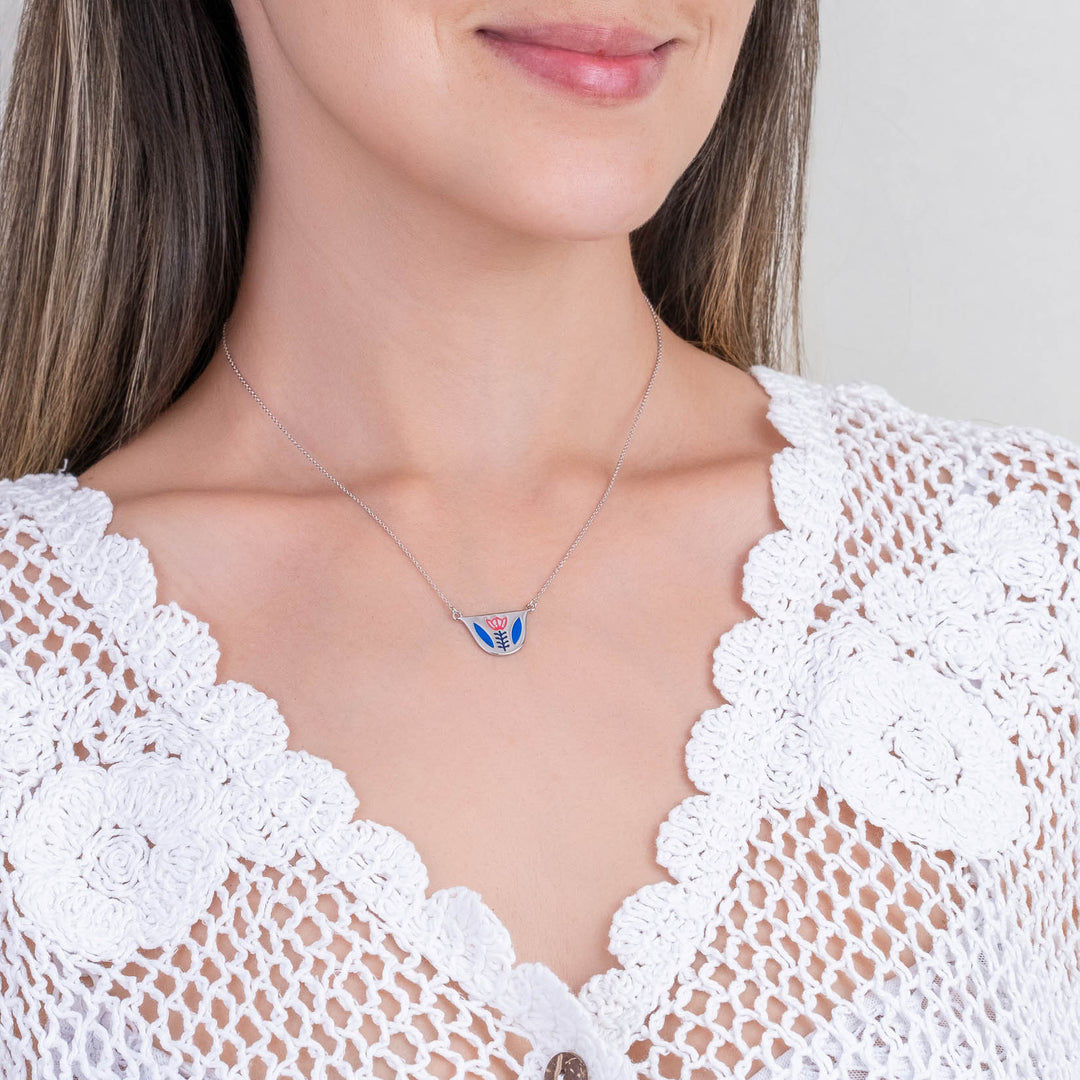 Coffee Cup Enamel Necklace