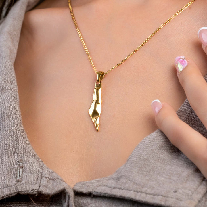 3D Palestine Map outline necklace