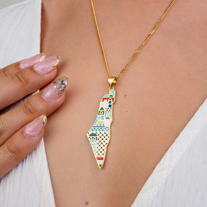 Enamel palestine necklace