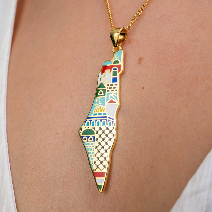 Enamel palestine necklace