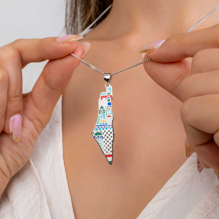 Enamel palestine necklace