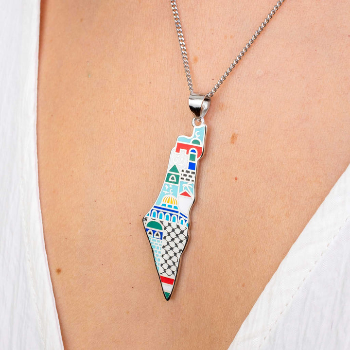 Enamel palestine necklace