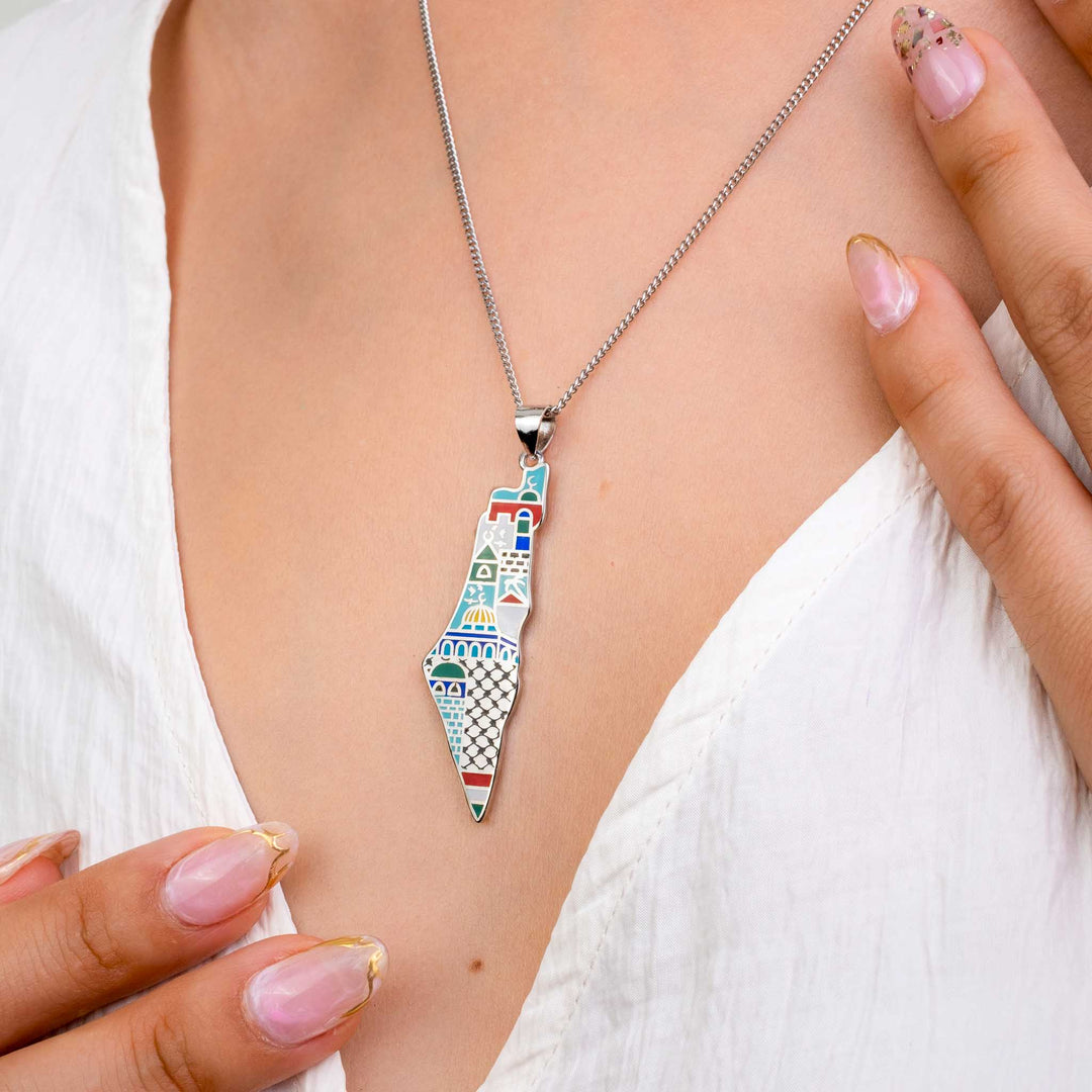 Enamel palestine necklace