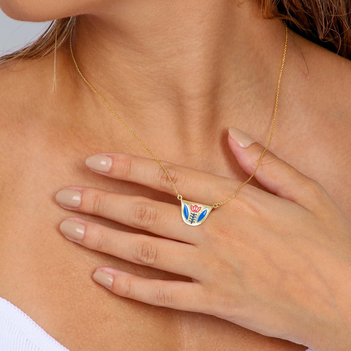 Coffee Cup Enamel Necklace