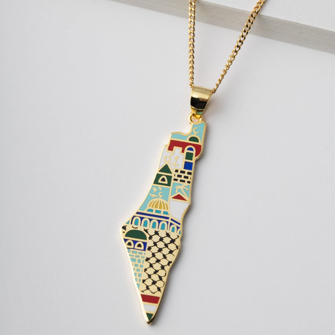 Enamel palestine necklace