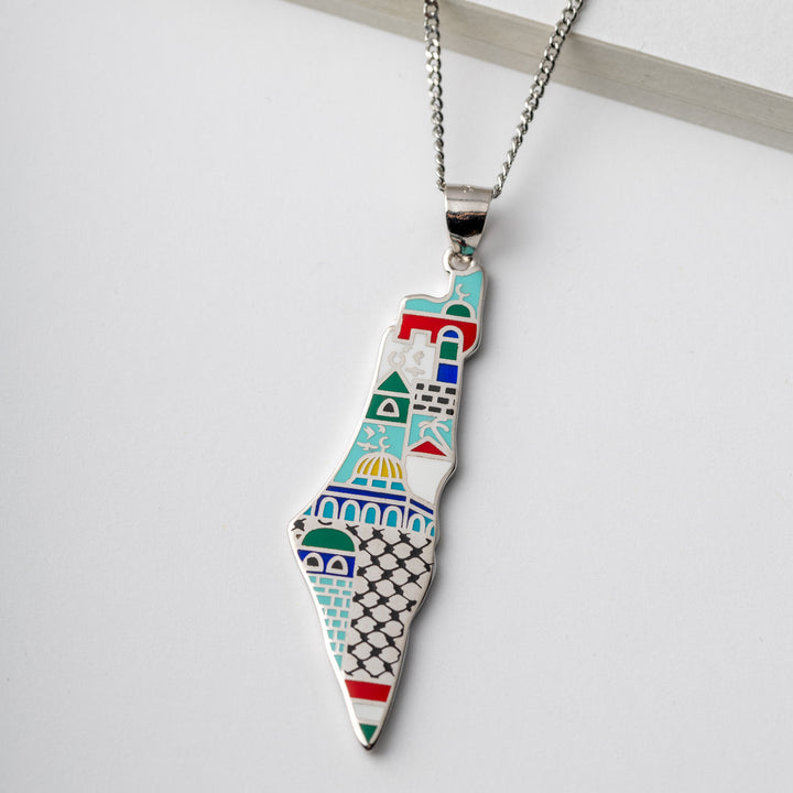 Enamel palestine necklace