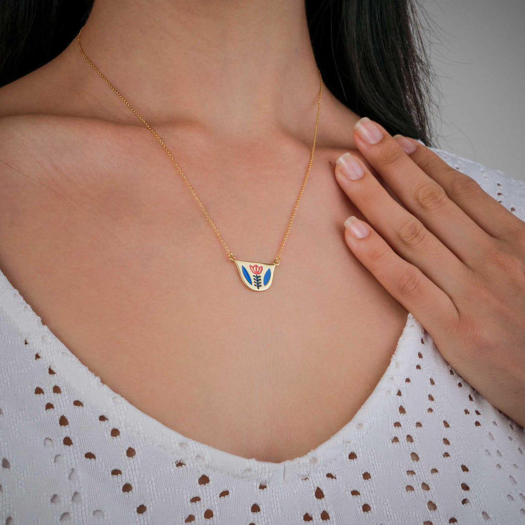 Coffee Cup Enamel Necklace