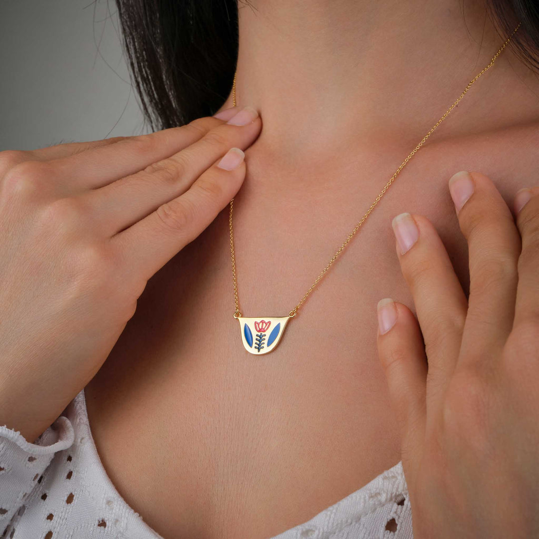 Coffee Cup Enamel Necklace