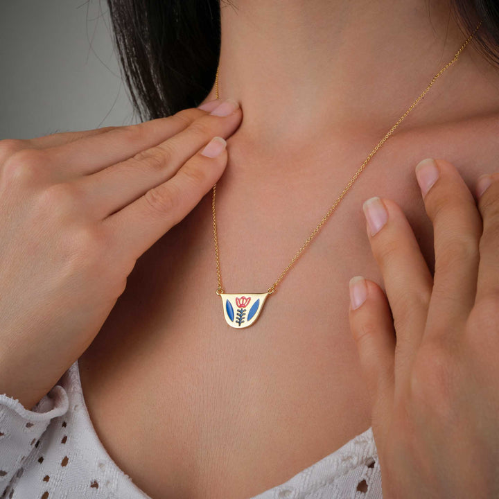 Coffee Cup Enamel Necklace