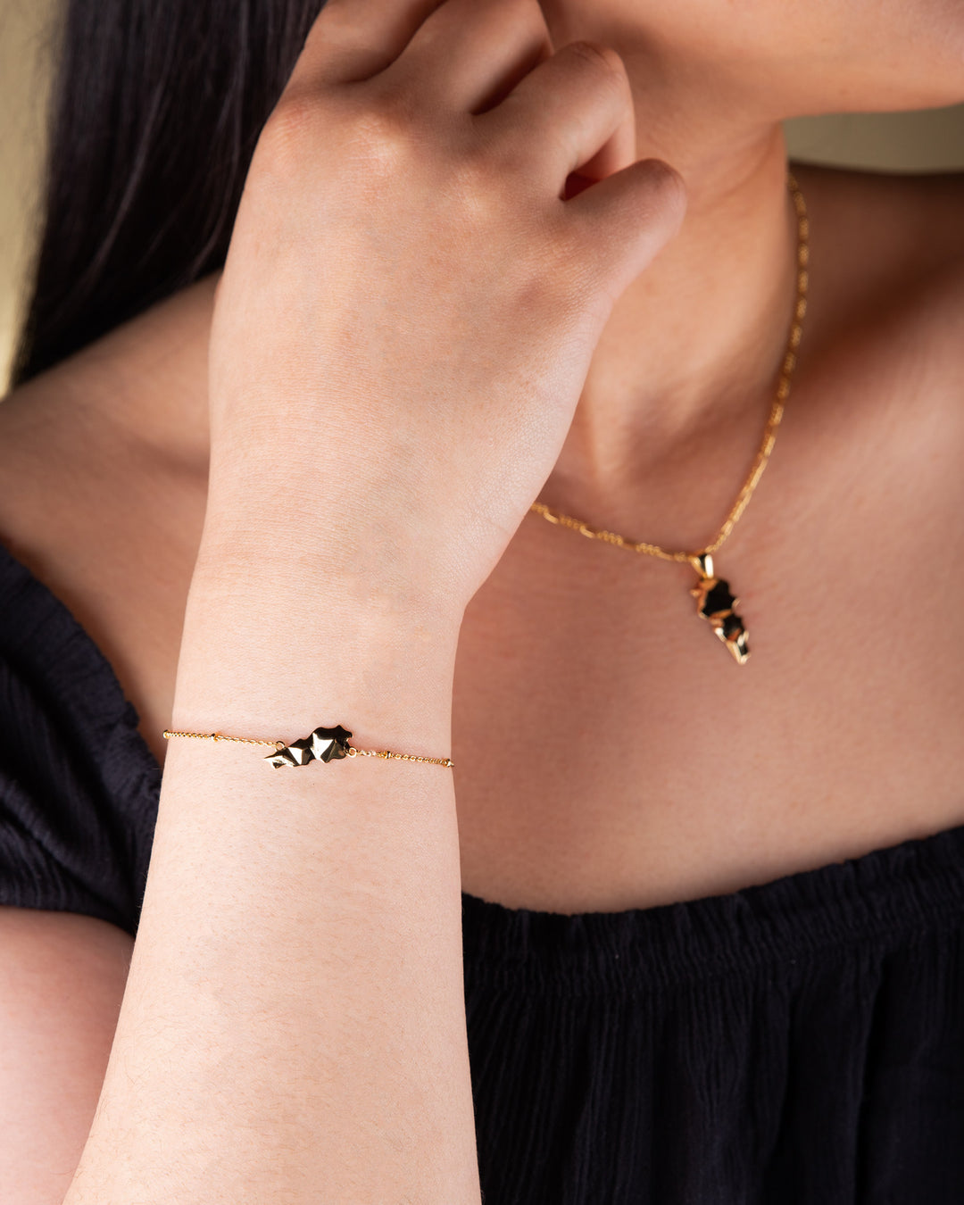 3D Lebanon Map outline bracelet