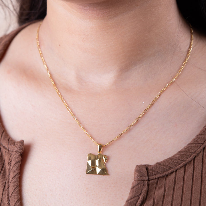 3D Egypt Map outline necklace