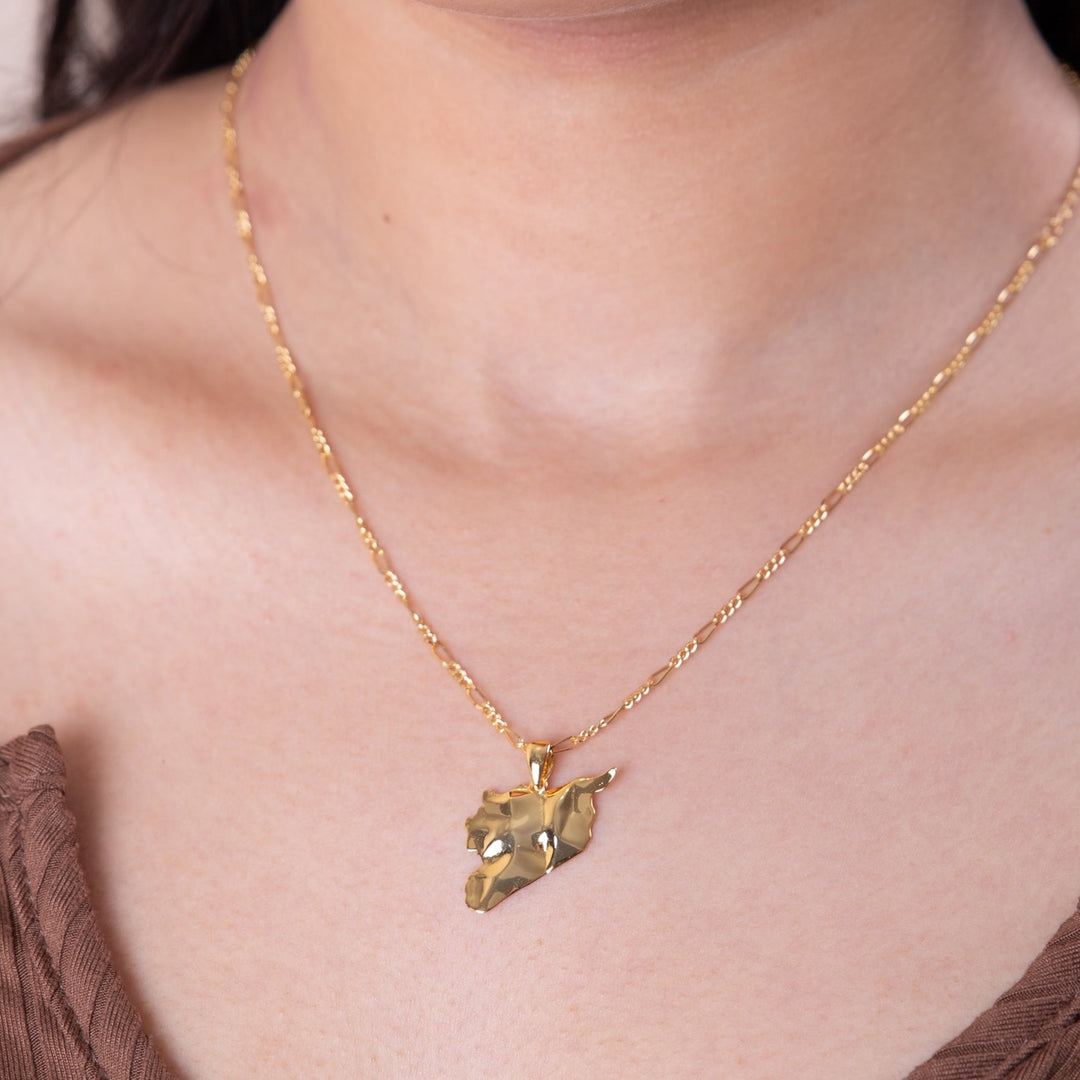 3D Syria Map outline necklace