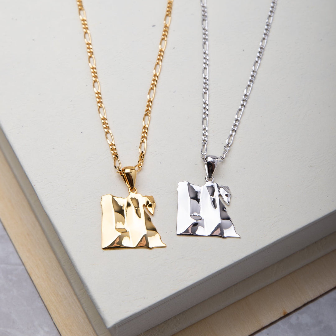 3D Egypt Map outline necklace