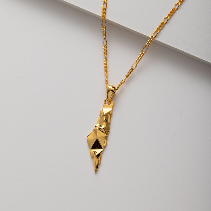 3D Palestine Map outline necklace