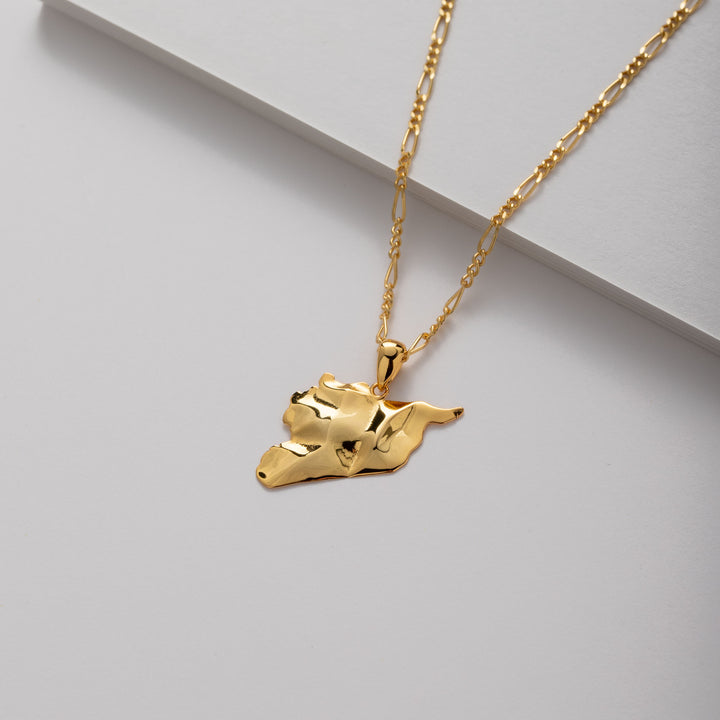 3D Syria Map outline necklace