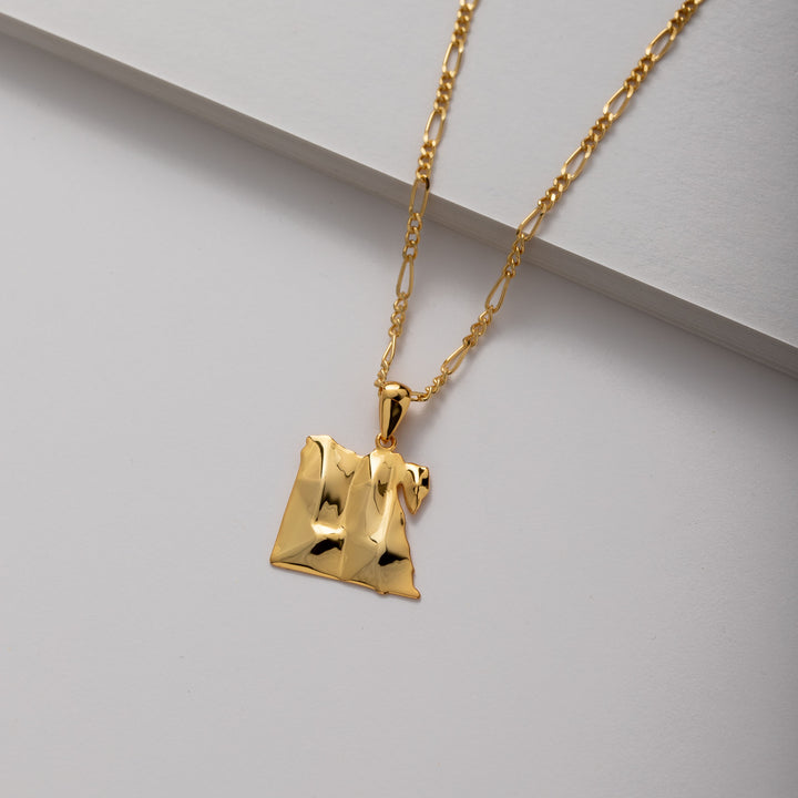 3D Egypt Map outline necklace