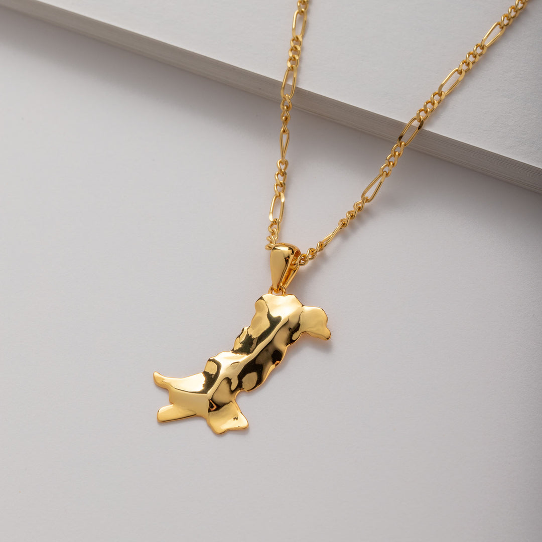 3D Pakistan Map outline necklace