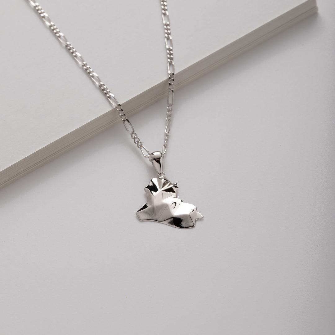 3D Iraq Map outline necklace