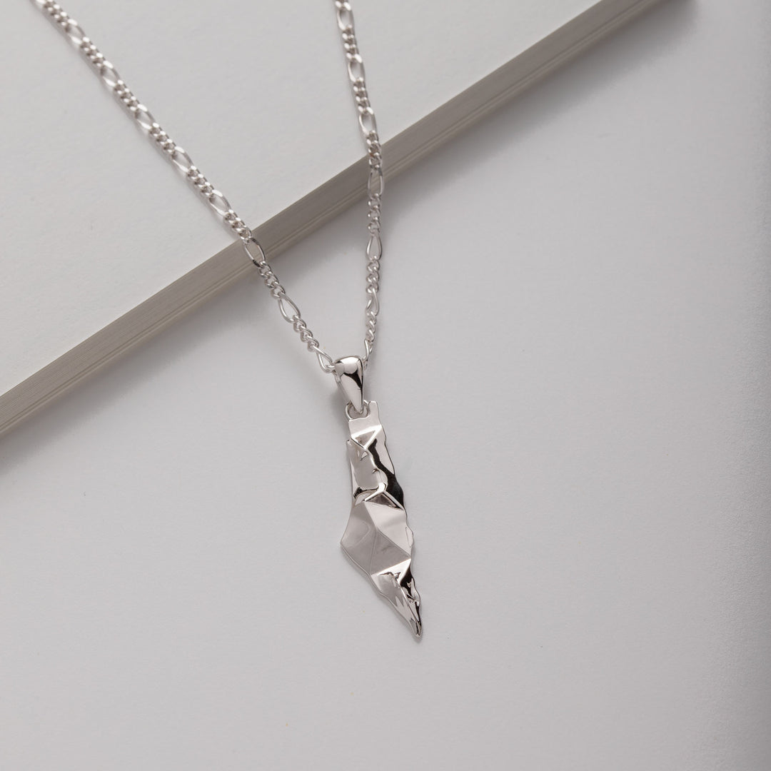 3D Palestine Map outline necklace