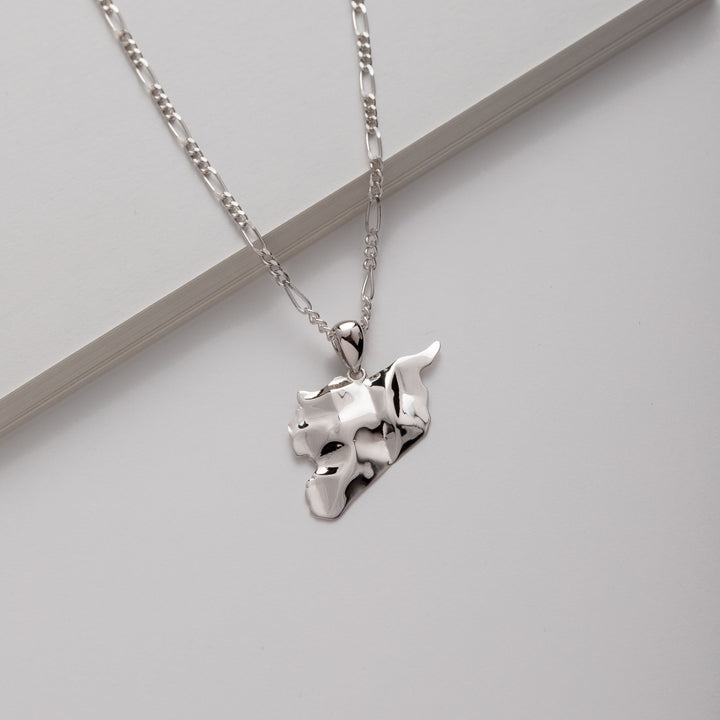 3D Syria Map outline necklace