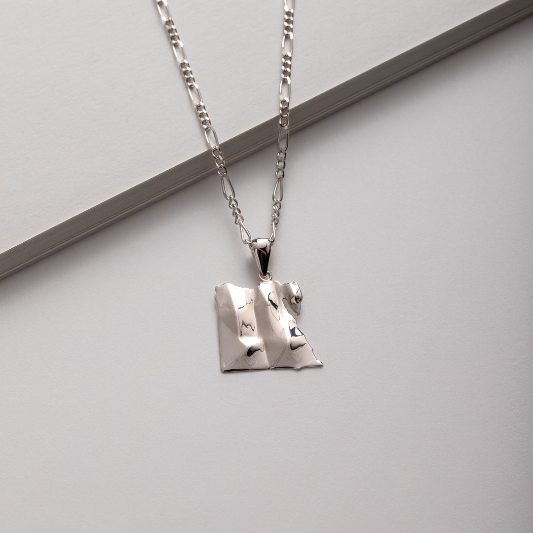 3D Egypt Map outline necklace