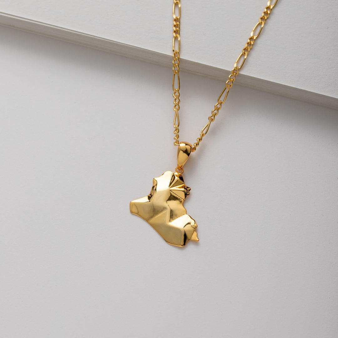 3D Iraq Map outline necklace