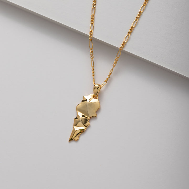 3D Lebanon Map outline necklace