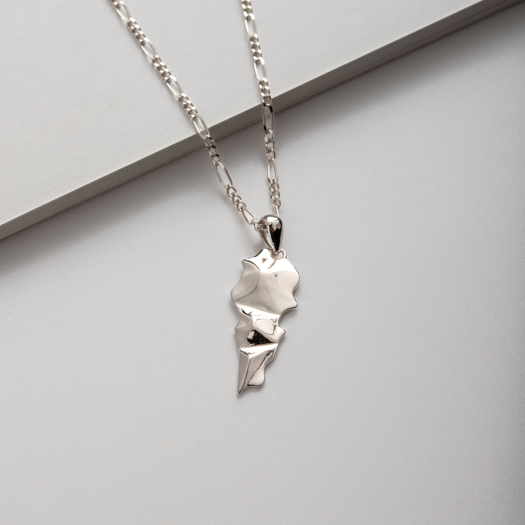 3D Lebanon Map outline necklace