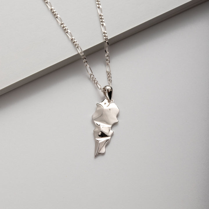 3D Lebanon Map outline necklace