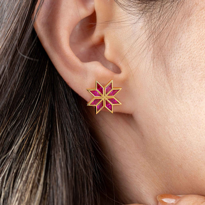 Tatreez Ruby Earrings