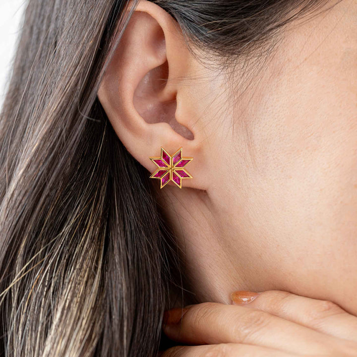 Tatreez Ruby Earrings