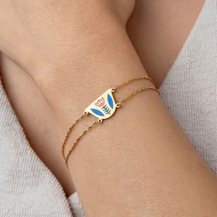 Coffee Cup Enamel Bracelet