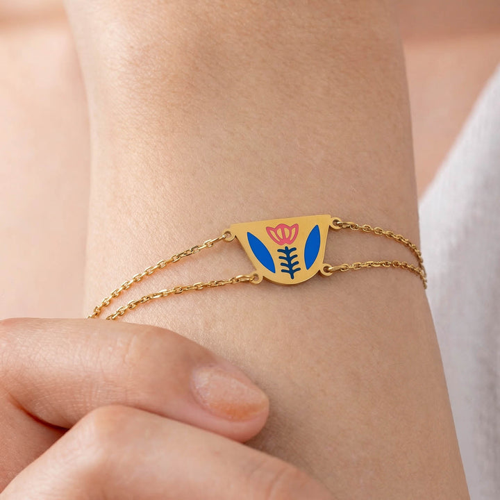 Coffee Cup Enamel Bracelet