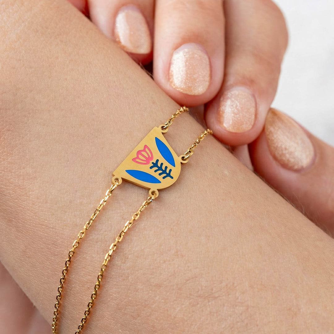 Coffee Cup Enamel Bracelet