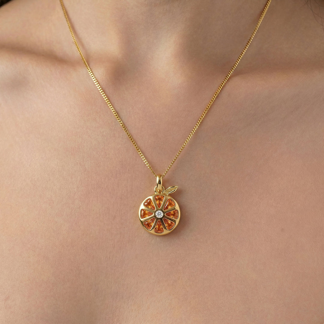 Orange Yaffa Necklace