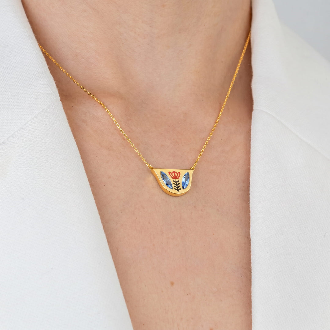 Sapphire Blue Coffee Cup Necklace
