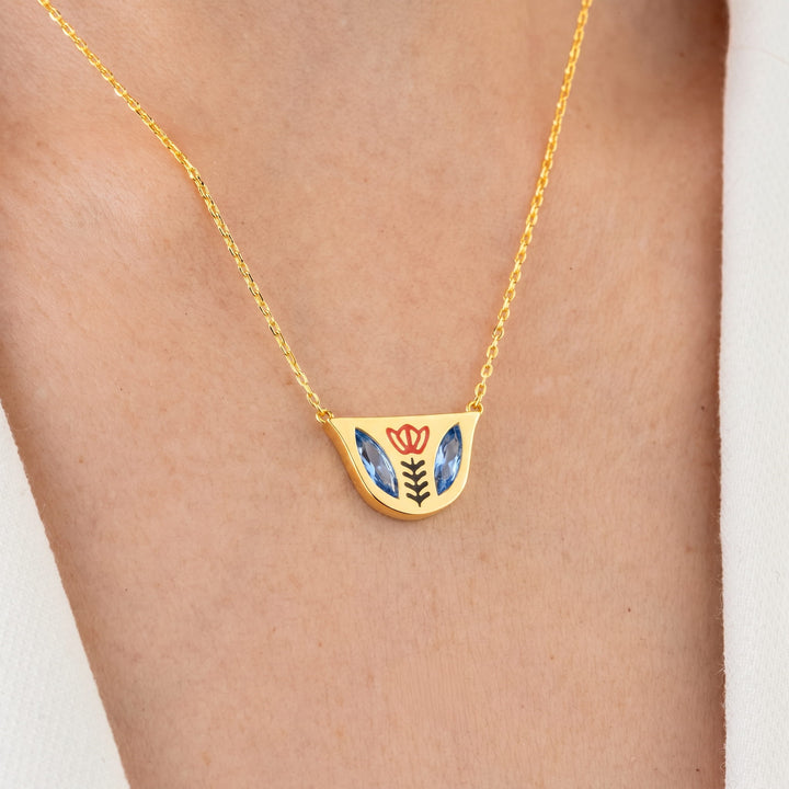 Sapphire Blue Coffee Cup Necklace