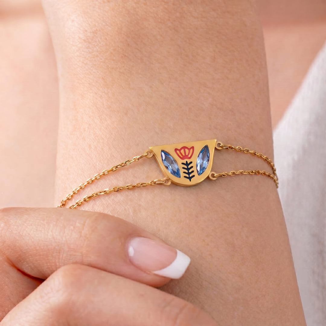 Sapphire Blue Coffee Cup Bracelet