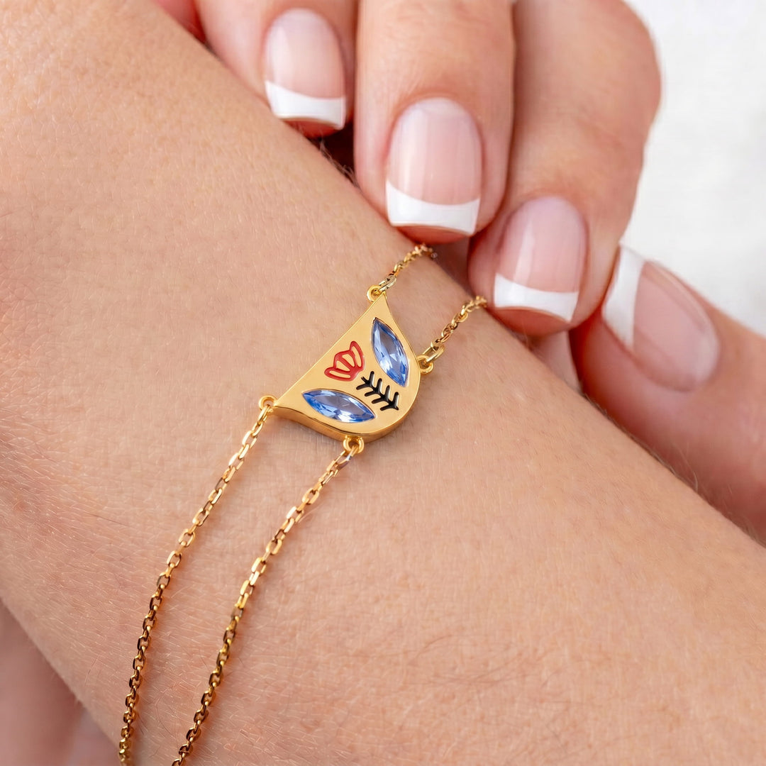 Sapphire Blue Coffee Cup Bracelet