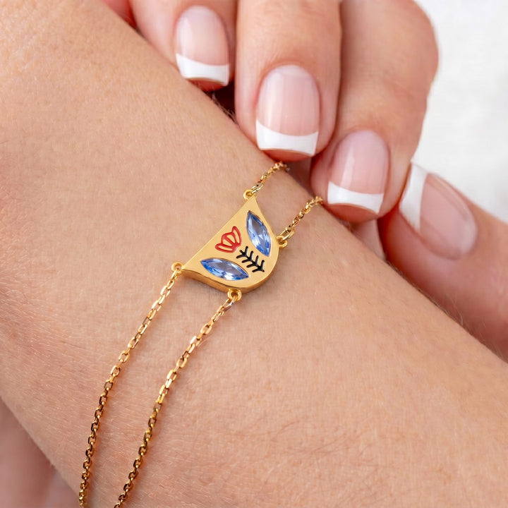 Sapphire Blue Coffee Cup Bracelet