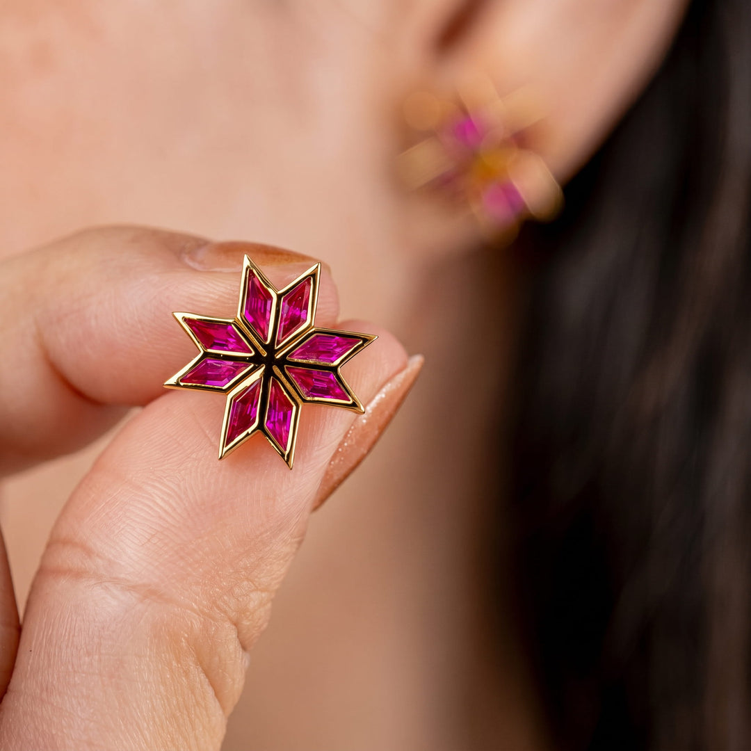 Tatreez Ruby Earrings