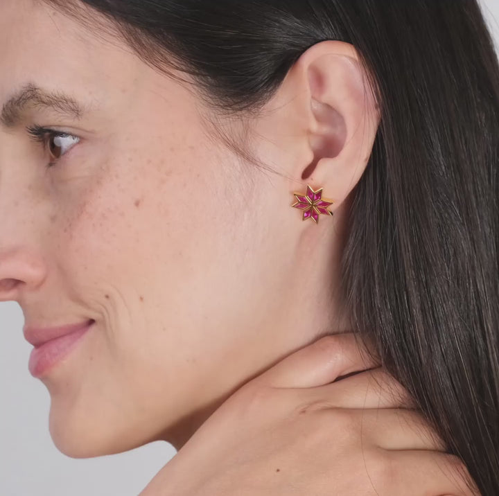 Tatreez Ruby Earrings