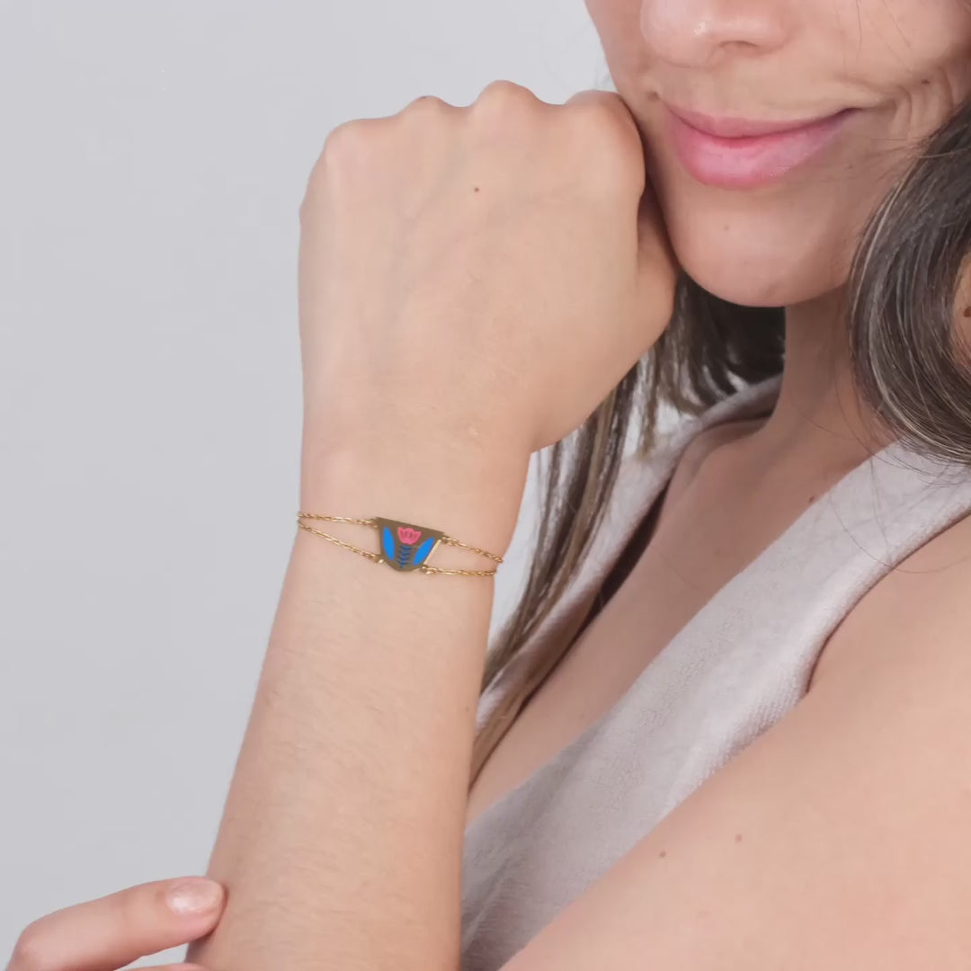 Coffee Cup Enamel Bracelet