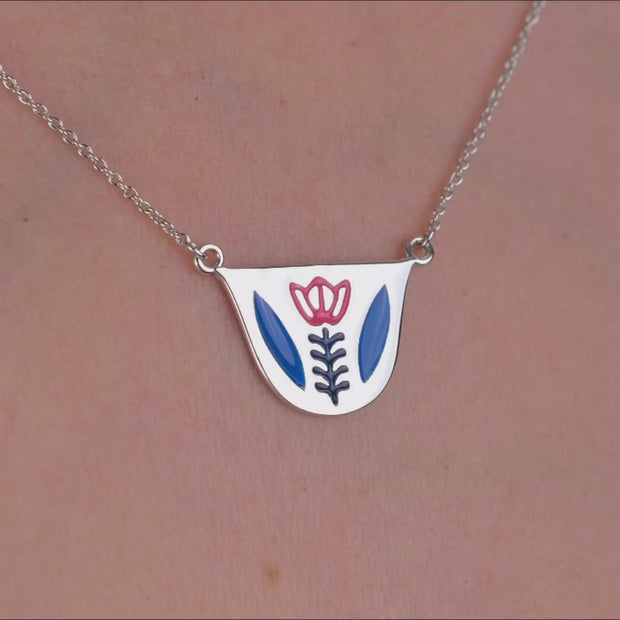 Coffee Cup Enamel Necklace – Tímalaus