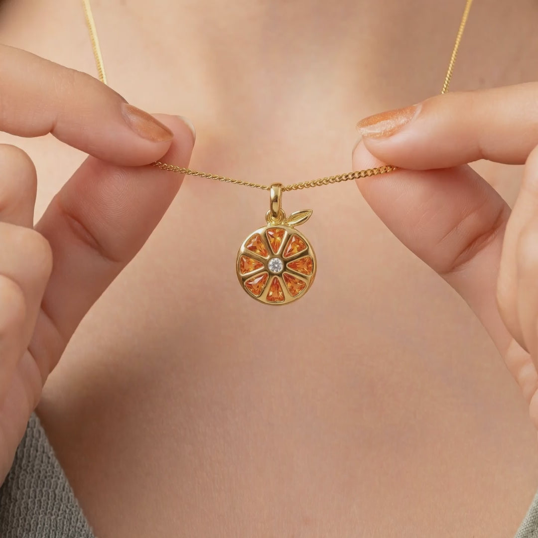 Orange Yaffa Necklace
