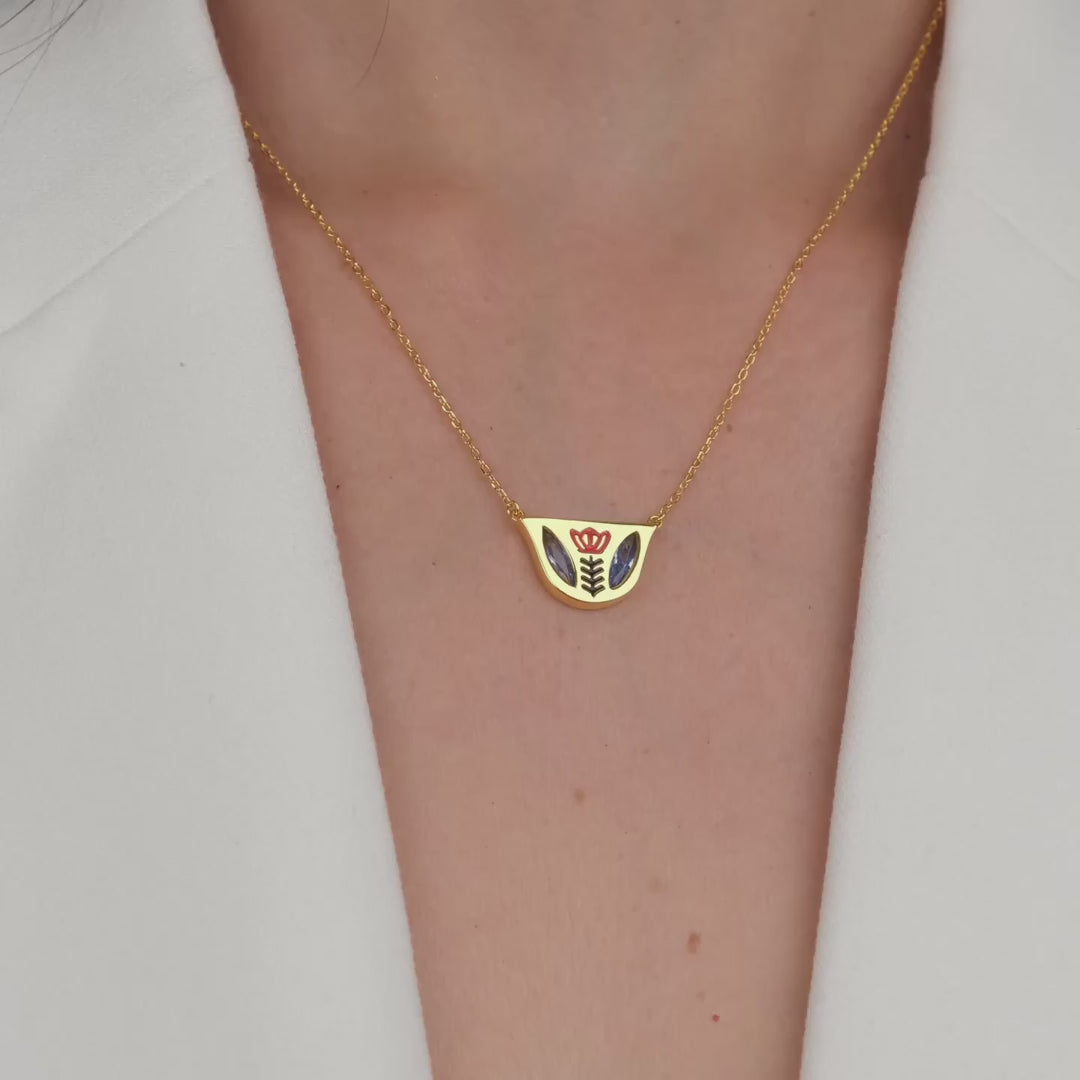 Sapphire Blue Coffee Cup Necklace
