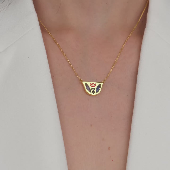 Sapphire Blue Coffee Cup Necklace