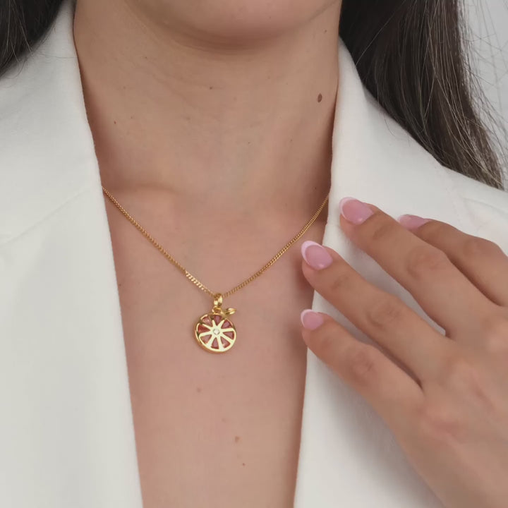 Orange Yaffa Necklace